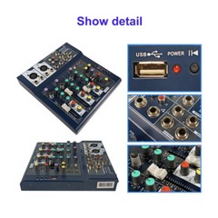 4CH Professional Audio Mixer Sound System 16 DSP Bluetooth USB Mixing for Stage