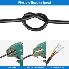 22 Gauge 3 Conductor Electrical Wire, 16.5FT 2464 22AWG 3 16.5 FT 22 AWG-3C