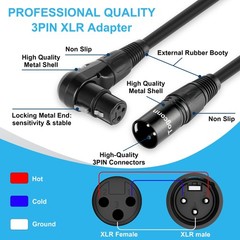 Togconn 2-Pack XLR Microphone Extension Cable Adapter 0.6 Feet, 90 Degree X…..