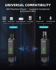 LEKATO Wireless XLR Transmitter Receiver 2.4GHz Wireless Microphone System