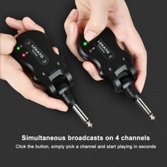 LEKATO Wireless Guitar Transmitter Receiver Bass 2.4Ghz/5.8GHz UHF 4 Channels