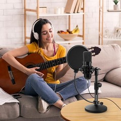 Multifunctional Desktop Microphone Stand, Adjustable Mic Stand Desk with Pop …