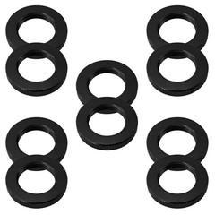 10 PCS Knurled Microphone Stand Nut 5/827 Double Lock Aluminum Jam Black