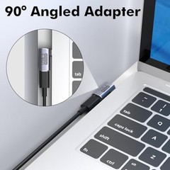 USB C Right Angle Adapter PD 240W for Thunderbolt 4/3, Right Angle Angle-Flat