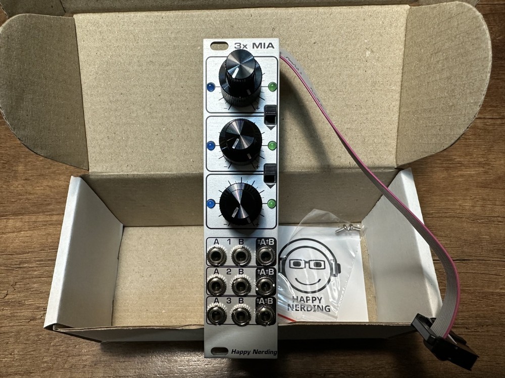 Happy Nerding 3x MIA Silver 6HP Attenuverter Mixer Eurorack Module Brand New