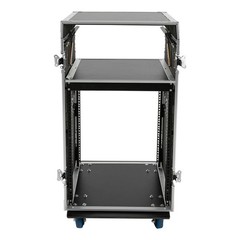 14U PA DJ Rack DJ Table Top Network & Stereo Rack with 4 Wheels Plywood Boards