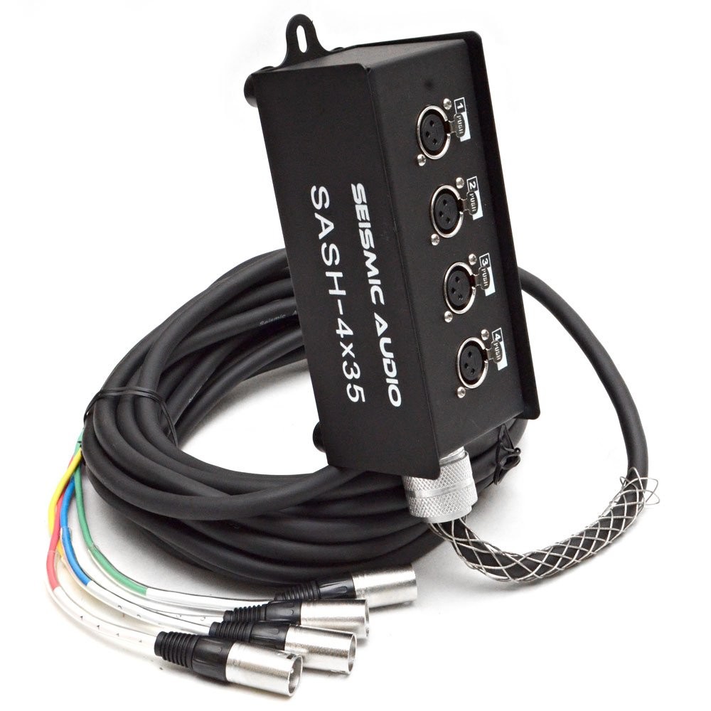 Seismic Audio – SASH-4×35 – 4 Channel XLR Send Sub Snake Cable – 35 Feet