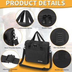 4 Slots Wireless Microphone Case with Foam, Microphone Carry Travel Bag with …