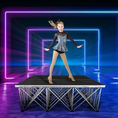 1540lbs Heavy Duty Portable Stage with 16″ Height Non-Slip Surface Easy Set Up