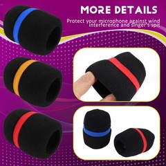 10 Pcs Handheld Stage Microphone Windscreen Foam Mic Cover Karaoke Black N9J8