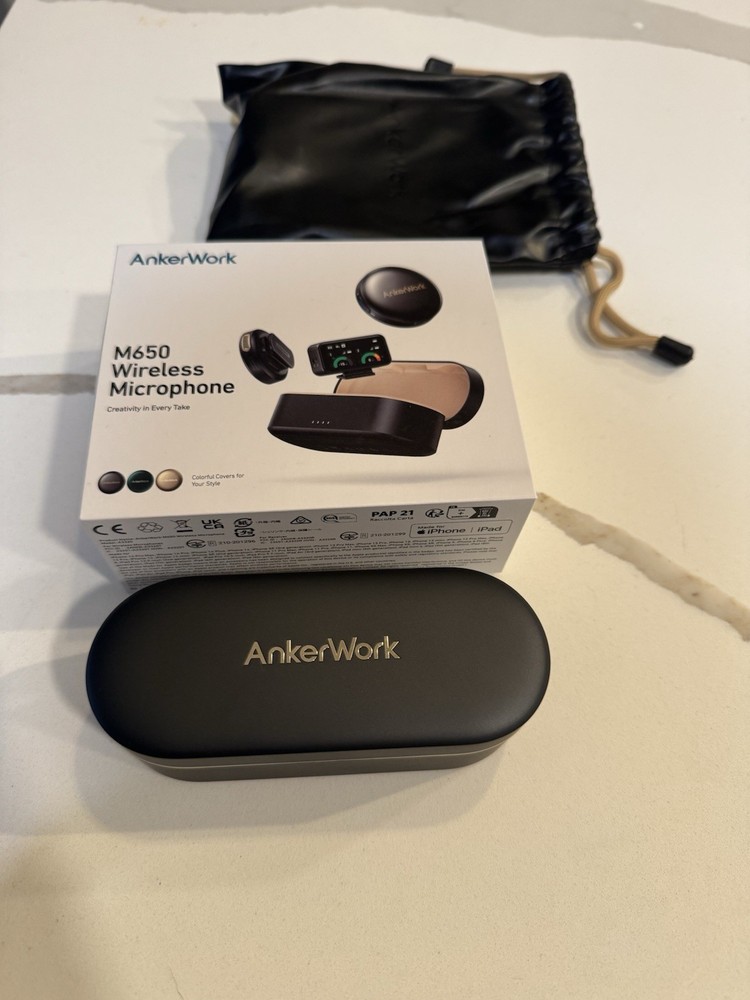 AnkerWork M650 Wireless Lavalier Microphone Pro Noise Cancelling, Sealed