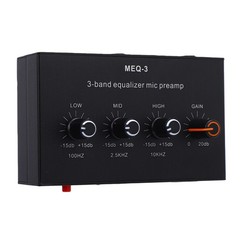 Microphone Preamplifier Compact Adjustable Gain For Studio Use Black Recommended