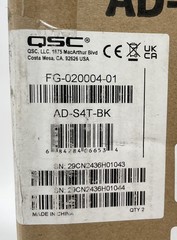 New Open Box Pair QSC AD-S4T-BK 4″ Two-Way Surface Mount Loudspeaker – Black