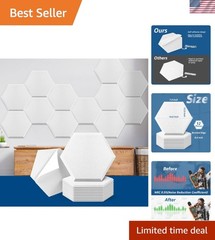 Stylish 14″x12″ Hexagonal Acoustic Panels – Easy Install Sound Dampening Tiles