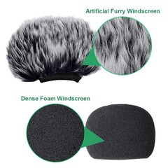 Microphone Windscreen, Furry Windscreen Muff Wind Cover + Foam Microphone Win…