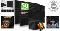 Eco-Friendly 50 Pack Sound Absorption Foam Panels – 2″x12″ for Homes & Offices