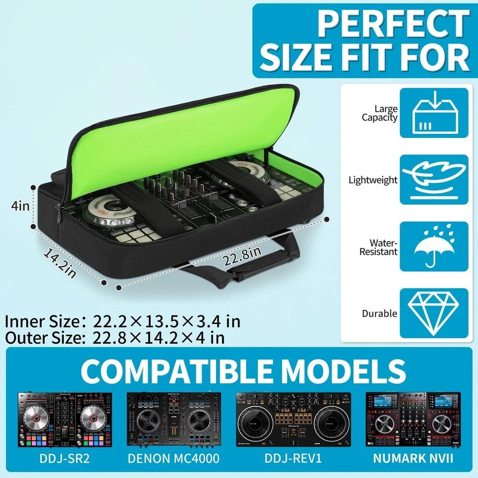 IBVIVIC DJ Controller Case Bag, Fits for DDJ-REV1/DDJ SR/SR2/Denon MC4000/Num…