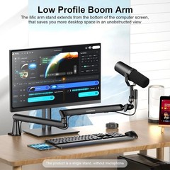 Adjustable Microphone Boom Arm for Blue Yeti HyperX Elgato Wave