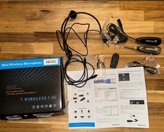 Kimafun Wireless Microphone Set 2.4G Mini Plug N Play KM-G102 Headset & Lapel