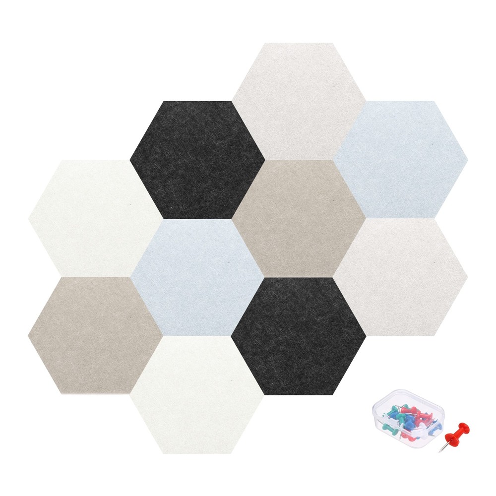 Acoustic Panel with 20 Push Pin (Black,Dark Brown,Bright Gray,Light Brown,White)