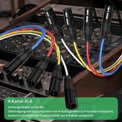 M/F 4 Channel Multi-Media Snake Cable 4 Pairs Male to Female 3 Pin XLR Balanced