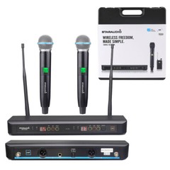 Audio UHF Wireless Microphone System 2CH Handheld Church Dynamic KaraoK Mic KTV