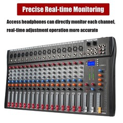 Pro 16 Channel Power Mixer Audio Mixing Console 16 DSP w/USB 110-220V Bluetooth