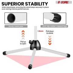 5Core Tripod Mic Stand Adjustable Holder Floor Microphone Boom Arm