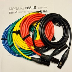 Mogami 2549 5 pcs 5-color XLR – Neutrik – Select Length – Assembled in Tokyo