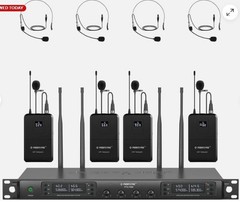Phenyx Pro 4-Channel Wireless Microphone System, UHF Auto Scan PTU-7000-4B