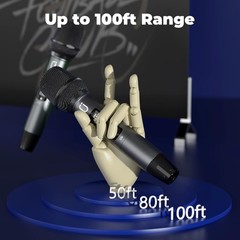 Wireless Microphones, Professional UHF Dual Microphones for Karaoke, Wireless…
