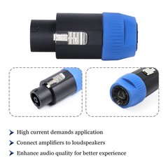 4 Packs NL8FC 8 Pole Speaker Speakon Cable Connector Compatible Neutrik Adapter