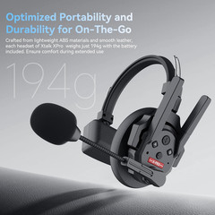Xtalk Xpro Wireless Intercom Headset with Antenna Enhanced Signal Reception 2.4G