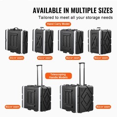 VEVOR 6U Rack Case Server Rack Cabinet 19 in Depth with ABS Construction Handle