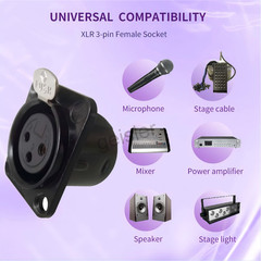 20x XLR 3Pin Female and Male Panel Mount Chassis Connector Nickel Plated Housing