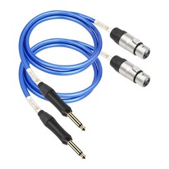 Devinal [20 AWG Silver-Plated OFC] XLR Female to 1/4 inch TS Cable Hi-Fi Grad…
