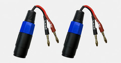 (2) Two Banana Plug to Female SpeakON Speaker Cable, 14 Ga Speaker Wire