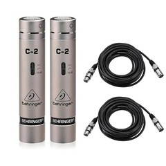 Behringer C-2 Matched Studio Cardioid Condenser Microphones, Pair, Bundle with 2