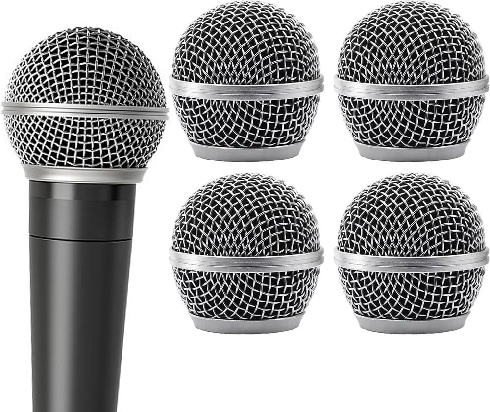 4 PCS SM58 Microphone Head Replacement, Standard Size Grille Mic Replacement Foa