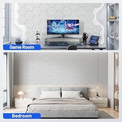 Acoustic Panels with Self-Adhesive, 12″ X 10″ X 0.4″ Sound 12 Pack Hexagon Gray