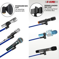 5Core Tripod Mic Stand 2Pcs Adjustable Holder Floor Microphone Boom Arm