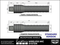 GoPro Wireless Mic Traditional Microphone Grip Interview Handle + Foam Wind Muff