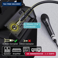 FIFINE Karaoke Microphone, Dynamic Vocal Microphone for Speaker, 6.35MM Wired Ha