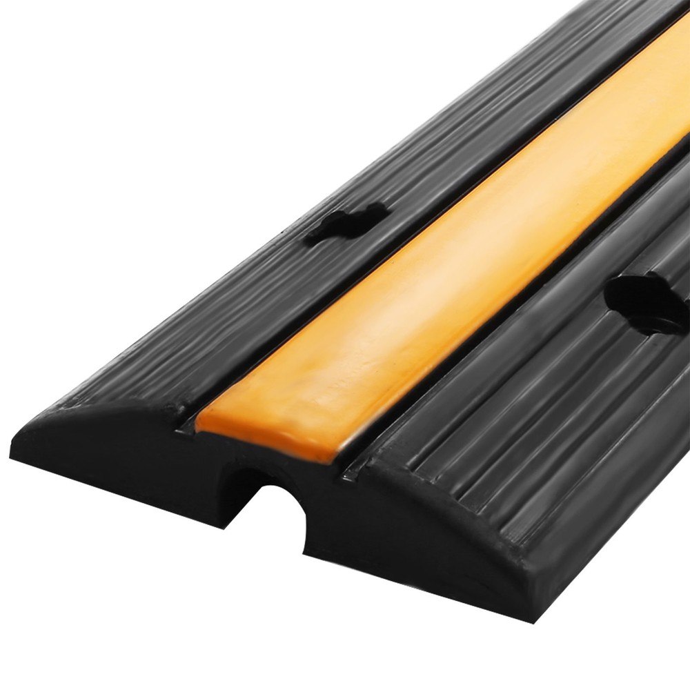 VEVOR 4 Pack of 1-Channel Rubber Cable Protector Ramps 18000Lbs speed bump