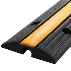 VEVOR 4 Pack of 1-Channel Rubber Cable Protector Ramps 18000Lbs speed bump