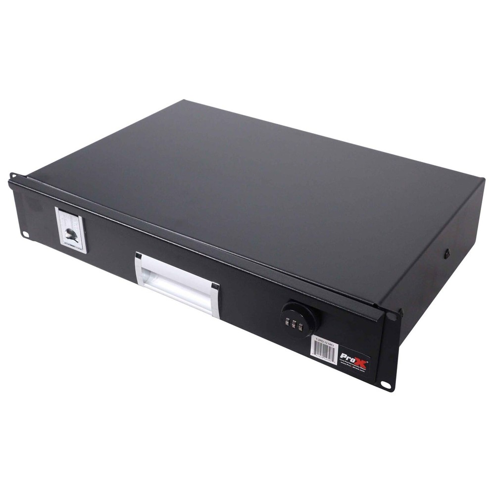 ProX T-2RD-12 MK3 2U Rack Space 12″ Depth Mount Drawer for Audio, Black