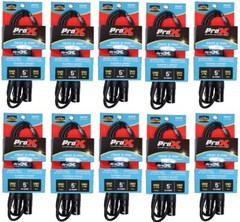 10X ProX XC-DMX05 5 Ft DMX Male 3-Pin to DMX Female 3-Pin High Performance Cable