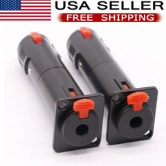 2Pack Black Solderless 1/4 TRS to TRS Female Locking Jacks Plug for D Pedalboard