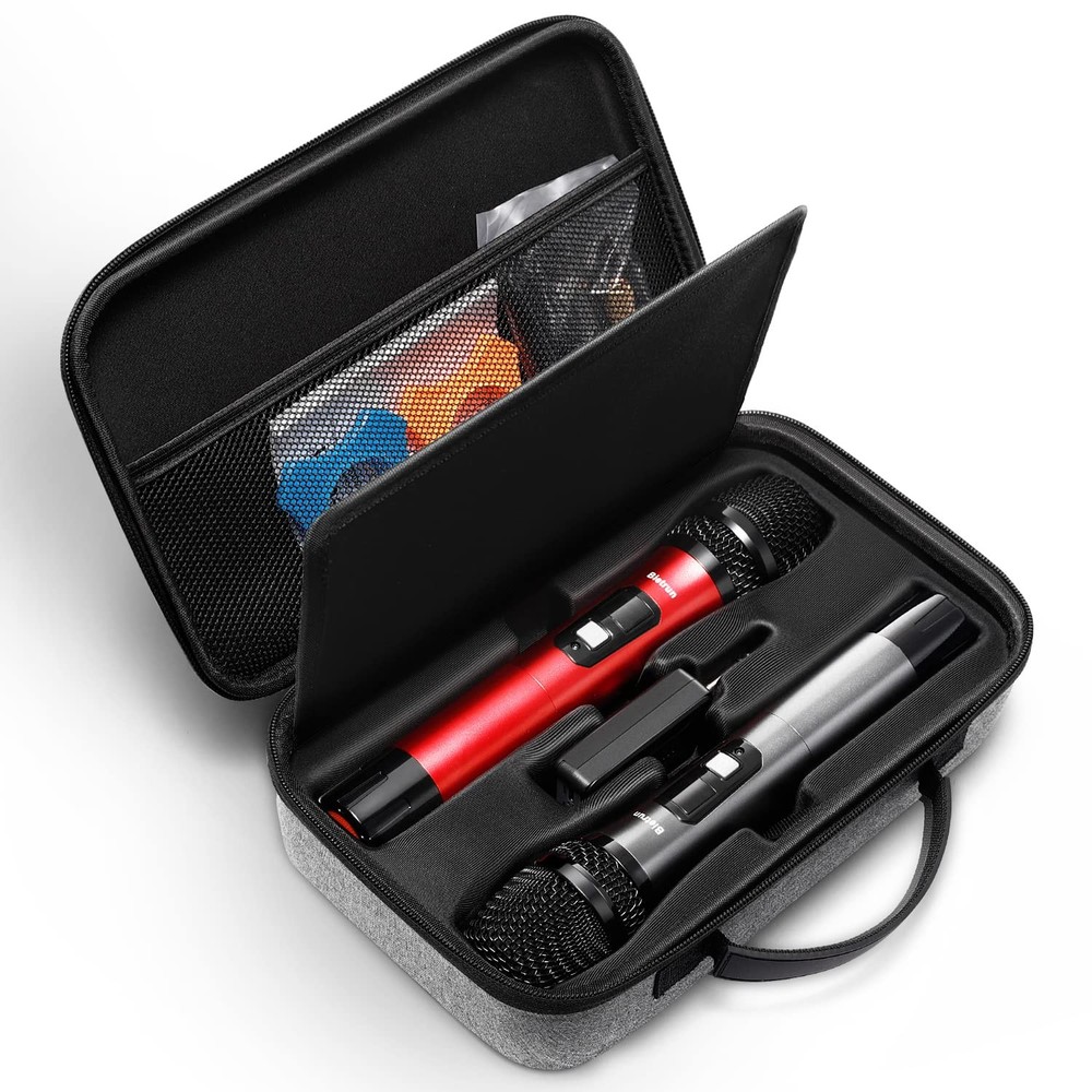 Portable Hard Shell Case for Two Wireless Microphones – EVA Storage Solution