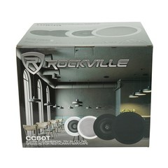 Rockville Commercial Restaurant Amp+(4) 8″ Black Ceiling Speakers+Wall Control